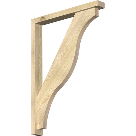 Funston Block Rough Sawn Bracket W/ Offset Brace, Douglas Fir, 4W X 32D X 44H